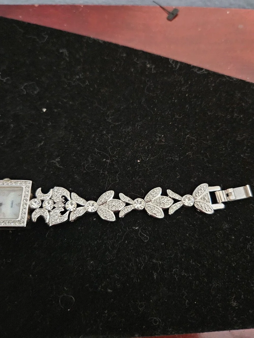 Pedre Silver Crystal Floral Bracelet Watch - Women's Dress Watch